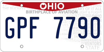 OH license plate GPF7790