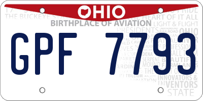 OH license plate GPF7793