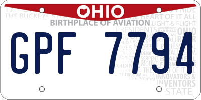 OH license plate GPF7794