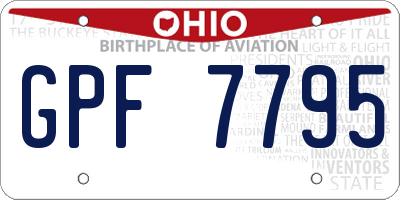 OH license plate GPF7795