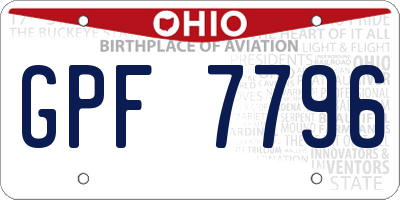 OH license plate GPF7796