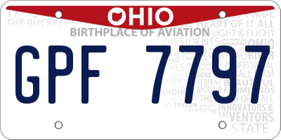 OH license plate GPF7797
