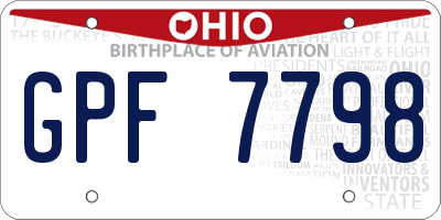 OH license plate GPF7798