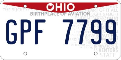 OH license plate GPF7799