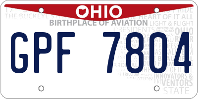 OH license plate GPF7804
