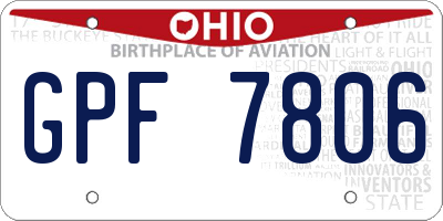 OH license plate GPF7806