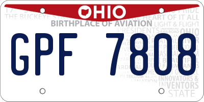 OH license plate GPF7808