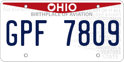 OH license plate GPF7809