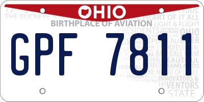 OH license plate GPF7811
