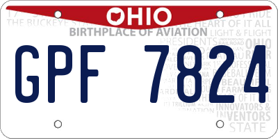 OH license plate GPF7824