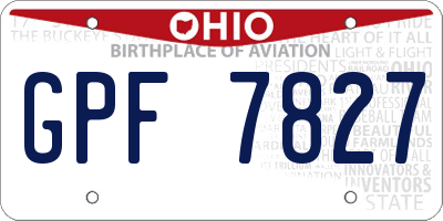 OH license plate GPF7827