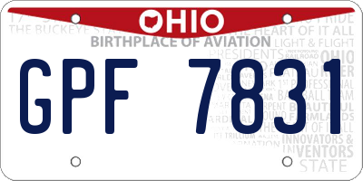 OH license plate GPF7831