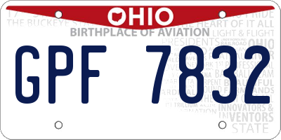 OH license plate GPF7832