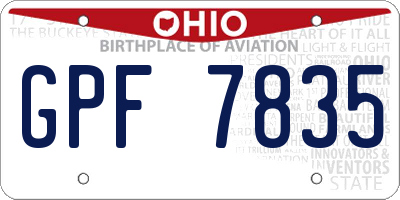 OH license plate GPF7835