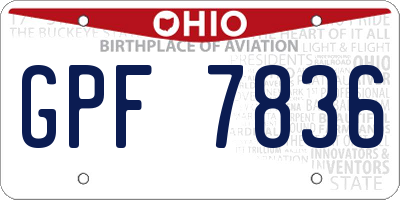 OH license plate GPF7836