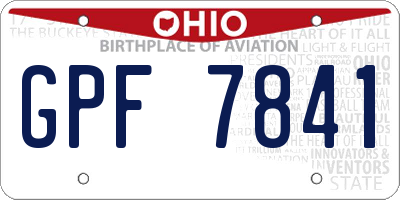 OH license plate GPF7841