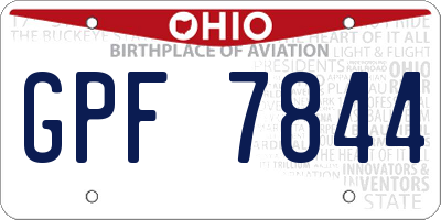 OH license plate GPF7844