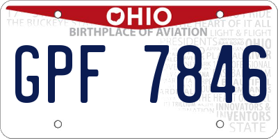 OH license plate GPF7846