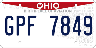 OH license plate GPF7849