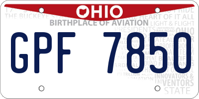 OH license plate GPF7850