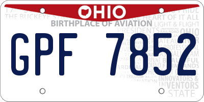 OH license plate GPF7852