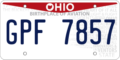 OH license plate GPF7857