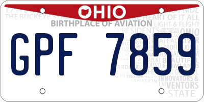 OH license plate GPF7859