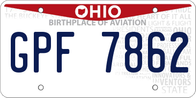 OH license plate GPF7862