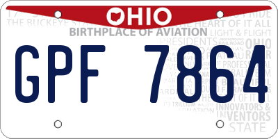 OH license plate GPF7864