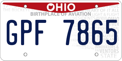 OH license plate GPF7865