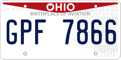 OH license plate GPF7866