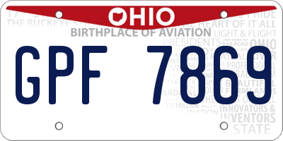 OH license plate GPF7869