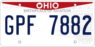 OH license plate GPF7882