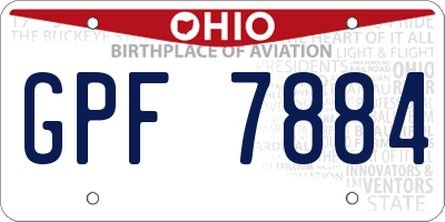 OH license plate GPF7884