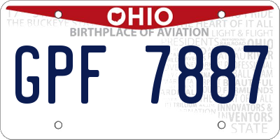 OH license plate GPF7887