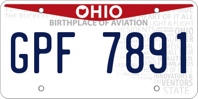 OH license plate GPF7891