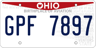 OH license plate GPF7897