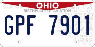 OH license plate GPF7901