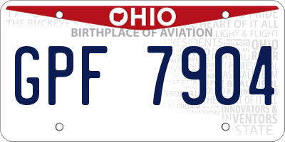 OH license plate GPF7904
