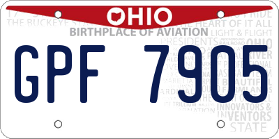 OH license plate GPF7905