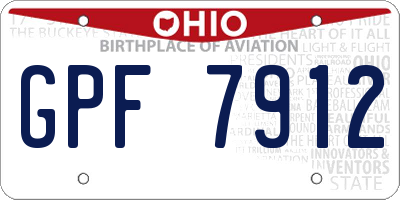 OH license plate GPF7912