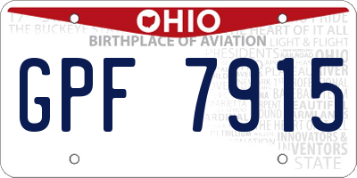 OH license plate GPF7915