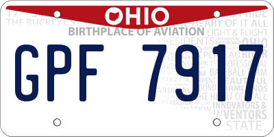 OH license plate GPF7917