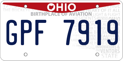 OH license plate GPF7919