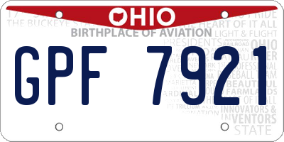 OH license plate GPF7921