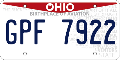OH license plate GPF7922