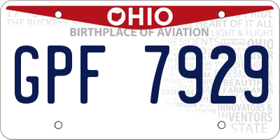 OH license plate GPF7929