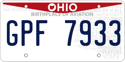 OH license plate GPF7933