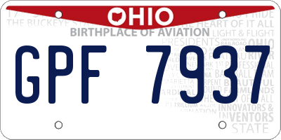 OH license plate GPF7937