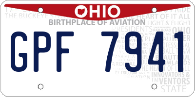 OH license plate GPF7941